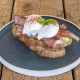Streaky Bacon Poached Eggs and Avocado